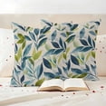 thumbnail image 2 of Outdoor Pillow Covers Watercolor Green Blue Leaves on Linen Waterproof Pillow Cases 16x16 Set of 2, Spring Botanical Throw Pillow Cover Pillowcase for Patio Balcony Couch Garden, 2 of 9