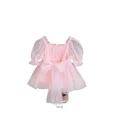 thumbnail image 5 of Dulce vestido de princesa para niñas, vestido de algodón con mangas abullonadas, vestido de verano con cintura de malla, zapatos y accesorios para bebés, 5 of 5