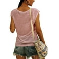 thumbnail image 3 of Qwertyu Tank Top for Women Solid Color V Neck Sleeveless Causal Sexy Shirts Hawaiian Beach Holiday Sports Workout Running Tees Summer Basic Tops Pink L, 3 of 5
