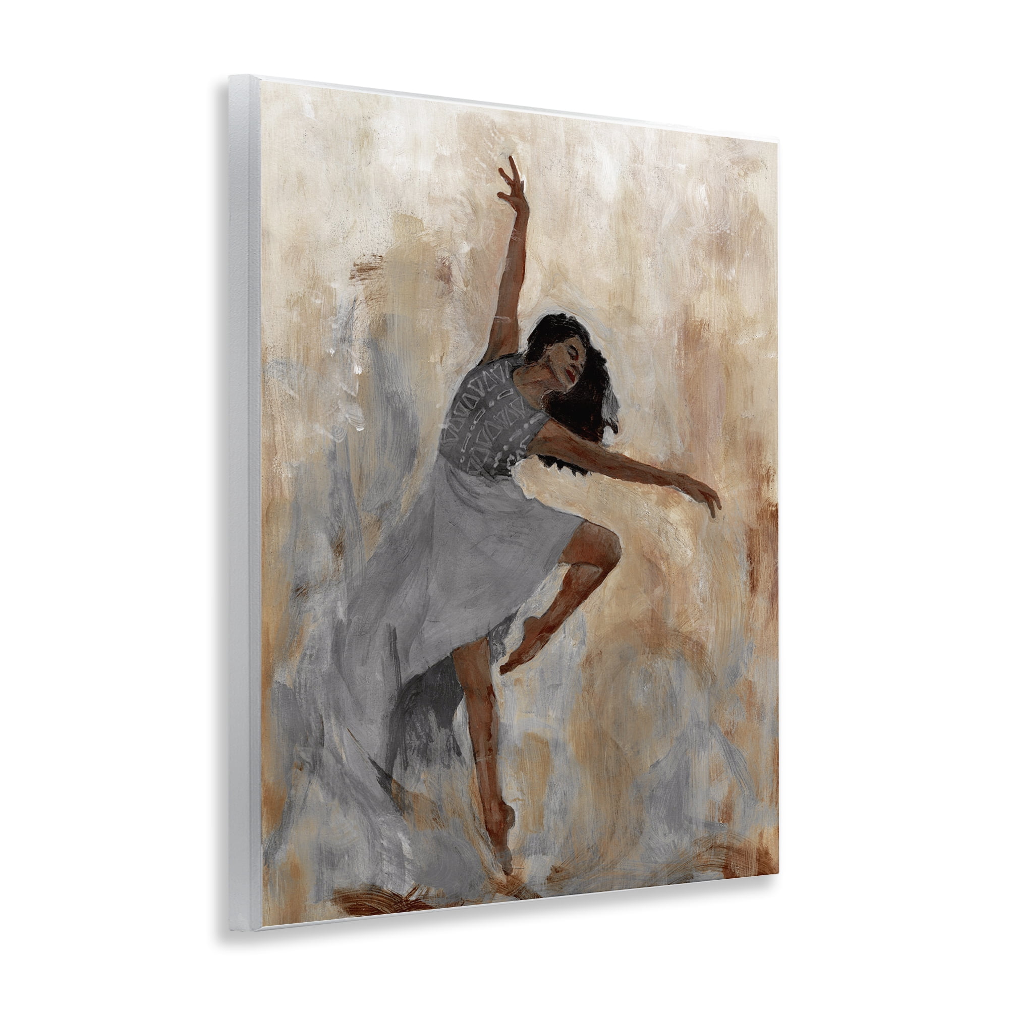 Stupell Industries Flowing Dancer Woman Novelty Painting Unframed Art Print Wall Art, 11 x 14
