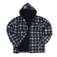 thumbnail image 3 of Men’s Plaid Flannel Hoodie Jacket, Sherpa Lined Full Zip Winter Flannel Jacket for Men, 3 of 9