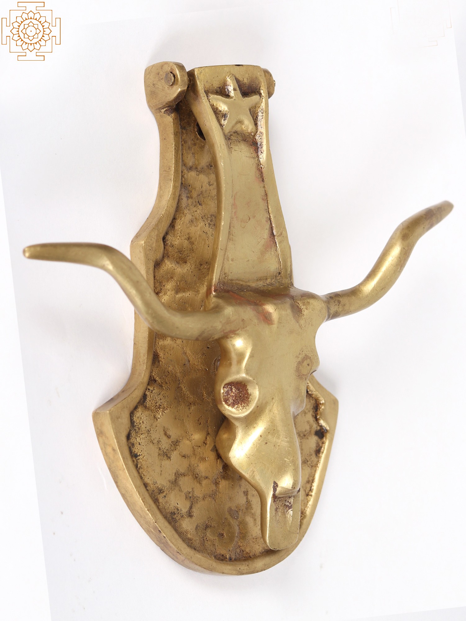 7" Brass Bull Head Door Knocker - Brass - image 2 of 4