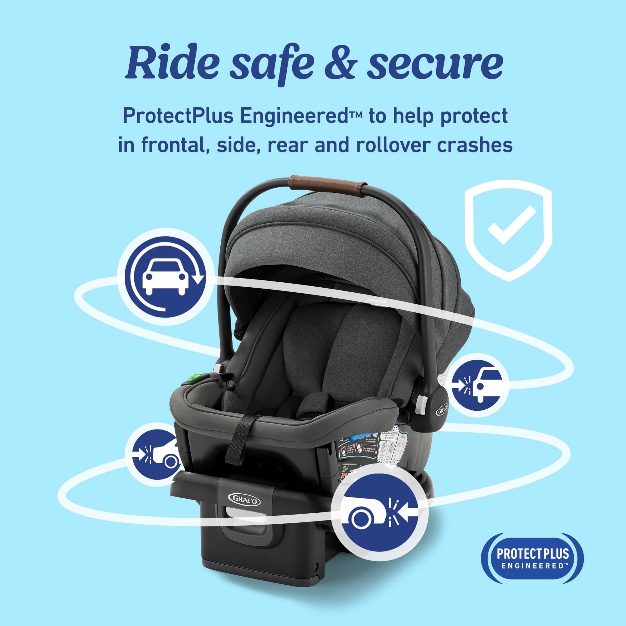 Graco GoMax Baseless Infant Car Seat with Insta-Install Rigid Latch, Ace, Black