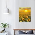 thumbnail image 4 of Sunflower Canvas Wall Art Prints,Brilliant Sunflower Paintings Printed on Canvas,Framed and Stretched,Floral Home Wall Decor,Living Room,Office 12*16in/16*20in, 4 of 5