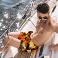 thumbnail image 2 of luoweisi Men's Beach Shorts Quick Dry Swim Trunks with Mesh Lining Thanksgiving Pumpkin L, 2 of 5