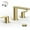 Brushed Gold, variant on Black | Bath Tap 3 Hole | Matte Black Bath Tap 8 Inch Widespread | Pop-up Drain & Supply Lines | 360° Swivel Spout 2-Handle Bath Sink Faucets for Bath Vanity