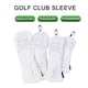 thumbnail image 2 of TureClos Cubiertas impermeables para palos de Golf, cubierta para cabeza de Club de Calavera única de PU blanca, accesorios deportivos profesionales de felpa gruesa interior de lujo TureClos JD731878955, 2 of 5