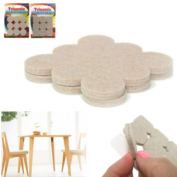 Girhlmrx 18 Self Adhesive Felt Floor Protectors Round Beige Pads Furniture Chair Scratch