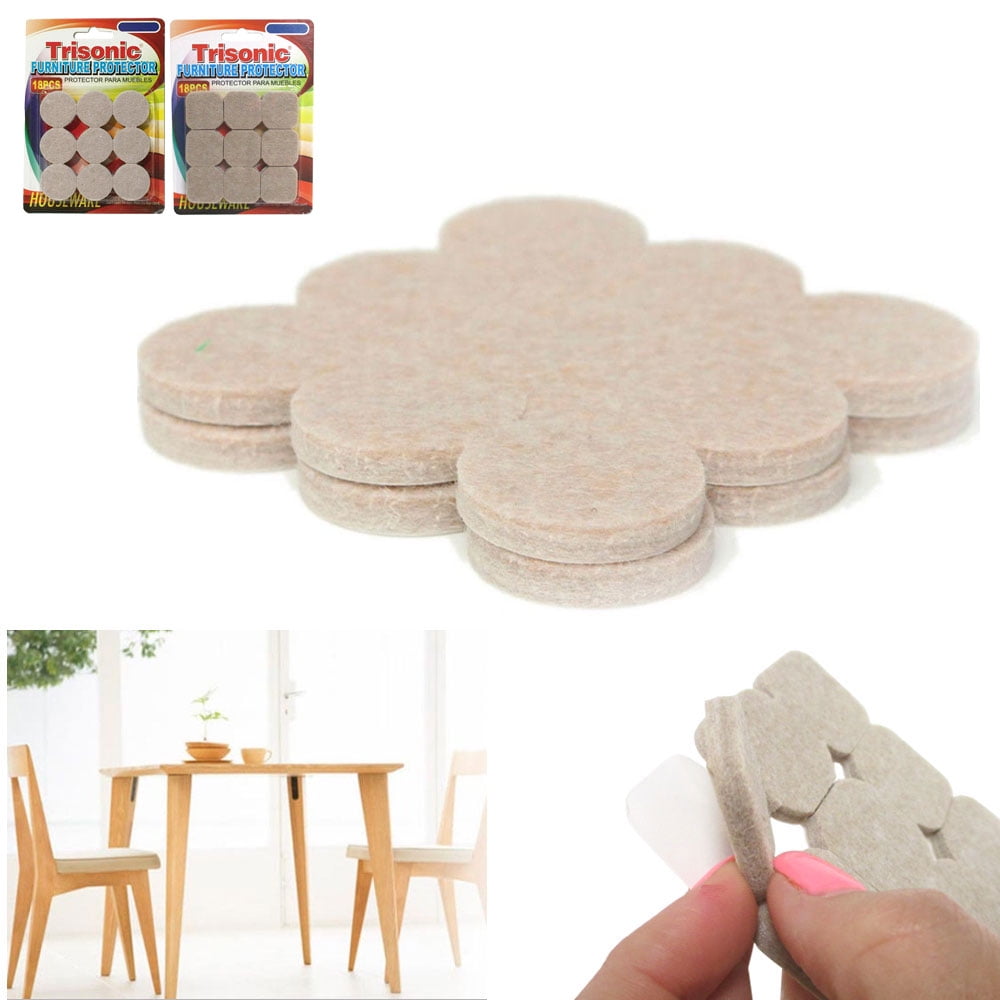 18 Self Adhesive Felt Floor Protectors Round Beige Pads Furniture Chair