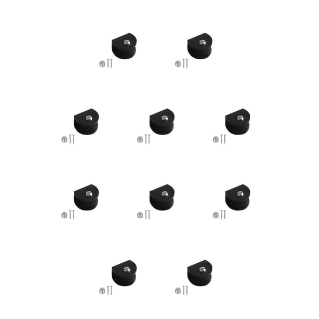 Yuarrent Dispositivo de elevación de asiento hermoso y práctico de 10 piezas - Soporte de pared antideslizante Elevación de asiento delantero semicírculo negro S 10piezas