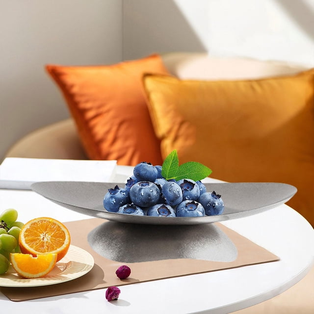 Plato de fruta de acero inoxidable, plato de aperitivos, MESA CENTRO de MESA multiusos, bandeja de servicio de lujo para comedor, bandeja para sala de