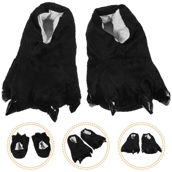 NIAIZEK 1 Pair Cartoon Animal Paw Slippers for Adults, Warm Cotton Indoor Slippers, Cozy Cold Weather Footwear