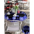 thumbnail image 4 of Outdoor Tablecloth with Umbrella Hole and Zipper, Happy Birthday Blue Round Table Cloth 54 Inch Waterproof Tablecloth, Gifts Balloons Goblet Glitter Ribbons Black Picnic Table Cover for Patio Camping, 4 of 7