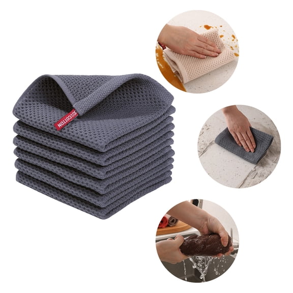 OEFNTAC Towels with Hook Towel Honeycomb Shaped for Kitchens Easy To Clean Dish Rags Dry and Wet Use Kitchen Rags Beige,Coffee,Gray 25.0x25.0x1.5cm