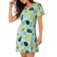 thumbnail image 2 of Naloa Avocado Flowers And Leaves Print Women Nightgowns,Womens Loungewear,Short Sleeve Sleepwear,Comfy Ladies Nightdress, 2 of 6