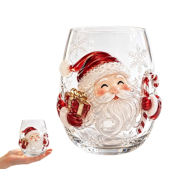 Clearance Under $14.08! Christmas crystal Cups Festive Holiday Drinking Glasses Tumbler Set