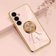 thumbnail image 1 of Feishell Slim Case for Samsung Galaxy A54 5G,Stylish Plating Cute Astronaut Portable Finger Ring Kickstand Shockproof Lightweight Flexible Silicone Magnetic Car Holder TPU Phone Case,Lightpink, 1 of 12
