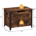 thumbnail image 2 of WhizMax Storage Chest, 23.6 inches Chest Box Organizer with 2 Safety Hinges, Wooden Entryway Storage Bench, Rustic Brown, 2 of 8