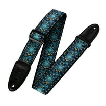 60s Hootenanny Jacquard Weave Guitar Strap - Blue, Black & Yellow