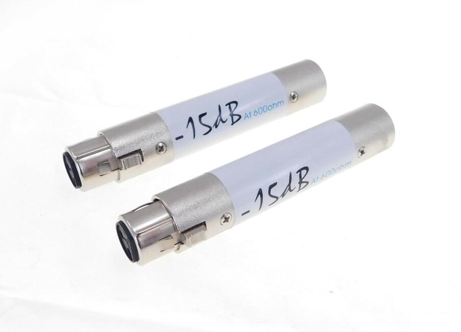 2 PACK PROCRAFT INLINE ATTENUATOR XLR FEMALE TO MALE ADAPTOR15dB PAD