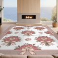 thumbnail image 2 of Design&I 3'x5' Washable Throw Rug Pink Coquette Vintage Repeating Roses Romantic Framing Border for Entryway, Kitchen, Ultra-Thin & Non-Slip Skid-Resistant Small, 2 of 7