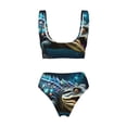 thumbnail image 2 of Honeii Starry Sky Colorful Crocodile Print Women’s Bikini Set,Two Piece Swimsuit Bathing Suits,Stylish High Elasticity Swimwear for Beach and Pool, 2 of 7
