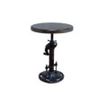 thumbnail image 3 of 13 Black Round Industrial Adjustable Wood and Metal Stool, 3 of 3