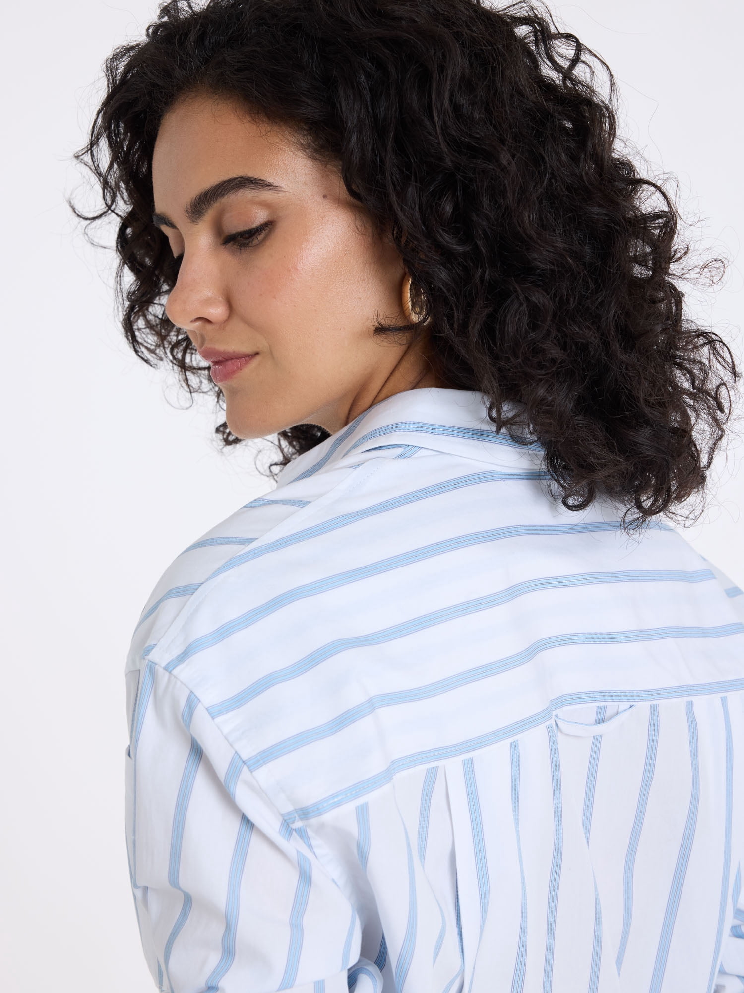U.S. Polo Assn. Women's Relaxed Long Sleeve Stripe Button Down Shirt, Sizes XS-XL
