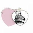 thumbnail image 1 of Palawan estilo tropical Zebra animal Bolsa de viaje Mirror maquillaje corazón rosa, 1 of 4