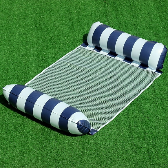 Adult Size Pool Floats, 4 in 1 Inflatable Pool Floats with Air Pump, Fun Water Toys, Like Pool Deck Chairs, Pool Hammocks, Chairs, Pool Raft, Lake Floats 120*70cm, - Dark Blue