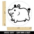 thumbnail image 2 of Chubby Round Hippo Hippopotamus Self-Inking Rubber Stamp Ink Stamper - Pink Ink - Mini 1/2 Inch, 2 of 7