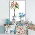 thumbnail image 2 of Designart 'Red and Blue Houseplants' Traditional Framed Canvas Wall Art Print, 2 of 5