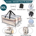 thumbnail image 2 of Moving Bags 90L - 8 Clear Heavy Duty Extra Large Storage Bags for Clothes - Packing Bags with Backpack Straps Strong Handles Zippers - College Travelling Christmas Storage Moving Totes, 2 of 5