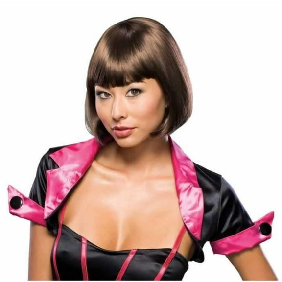 Deluxe Quality Gabrielle Wig Short Brown Bob with Bangs