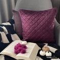 thumbnail image 2 of The HomeCentric Toss Pillow Cover Decorative Purple Pack of 2 16"x16" (40x40 cm) Pillow Cover&nbsp;For Sofa Velvet Quilted & Geometric Pillowcase&nbsp;With Zipper Solid Modern - Purple Soul, 2 of 10