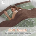 thumbnail image 4 of 3 Piece Sage Green Brown Flowers Duvet Cover Set Full Size,Microfiber Comforter/Quilt Cover with Corner Ties and 2 Pillowcases,Classic Botanical Art Elegant All Season Bedding with Zipper Closure, 4 of 8