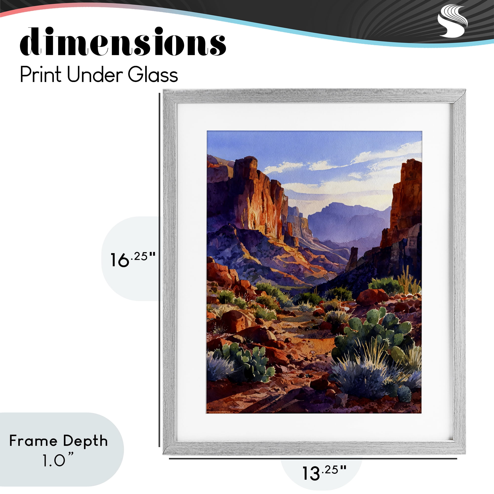 Stupell Industries Western Colors Earthy Desert Gray Framed Print Under Glass, design by Franklyn Gregory