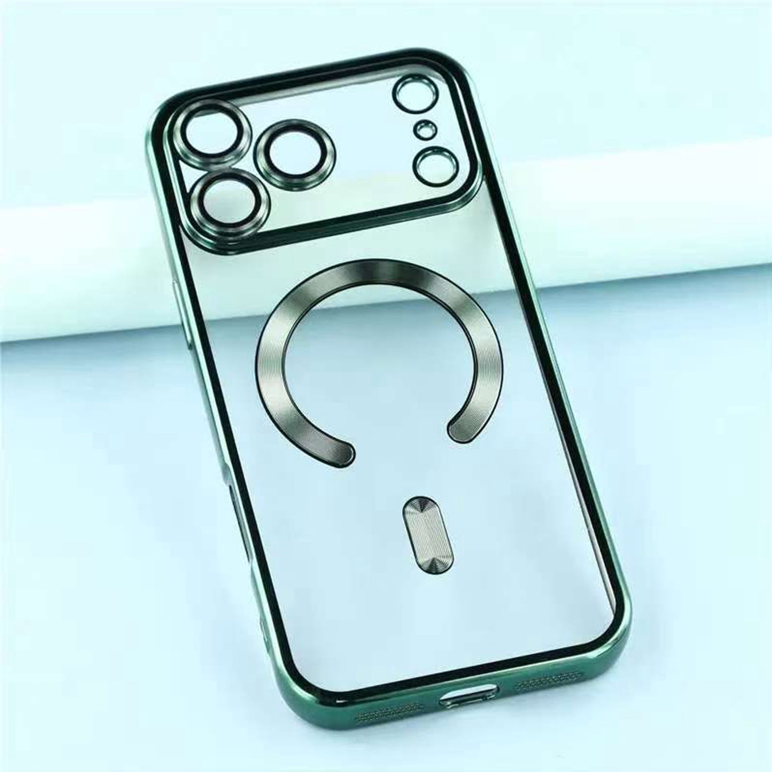 Bright Transparent Cover with MagSafe for iPhone 17 Pro - Green