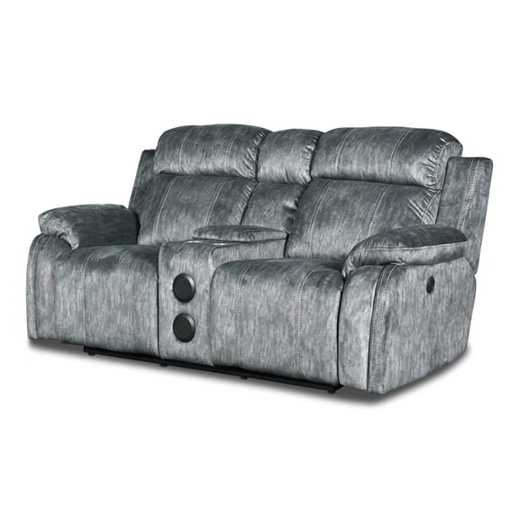 New Classic Furniture Tango 2-Piece Fabric Power Living Room Set in Shadow Gray