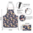 thumbnail image 3 of Pioneer Flower Floral Print Pattern Cotton Linen Apron with Pockets, Waterproof Adjustable, 33x27 Inch for Kitchen, Gardening, BBQ, Salon, 3 of 6