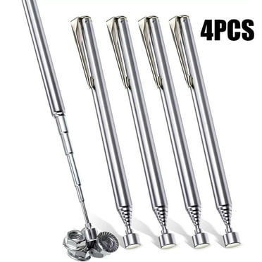 4PCS Magnetic Grabbers Magnetic Telescoping Pick-Up Tool with Pocket Clip Telescopic Retrieving Magnet for Screws Nuts Pins, 25 Inch