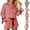 #01-red, variant on 2026 Christmas Pajamas for Women Bow Tie Button Up Top and Ruffle Shorts 2 Piece Silk Satin Pjs Y2k Cute Sleepwear