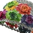 thumbnail image 6 of Milageto Flower Crochet Casual Hollow Skull Cap for Party Outdoor Shopping Gray, 6 of 8