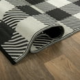 thumbnail image 5 of World Rug Gallery Buffalo Plaid Reversible Plastic Indoor and Outdoor Picnic Mat, Camping Rug, RV Rug - BLACK 7'10"X10', 5 of 9