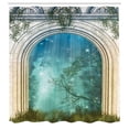 thumbnail image 3 of Ambesonne Forest Shower Curtain, Door Stars, 69"Wx75"L, Blue Beige, 3 of 5