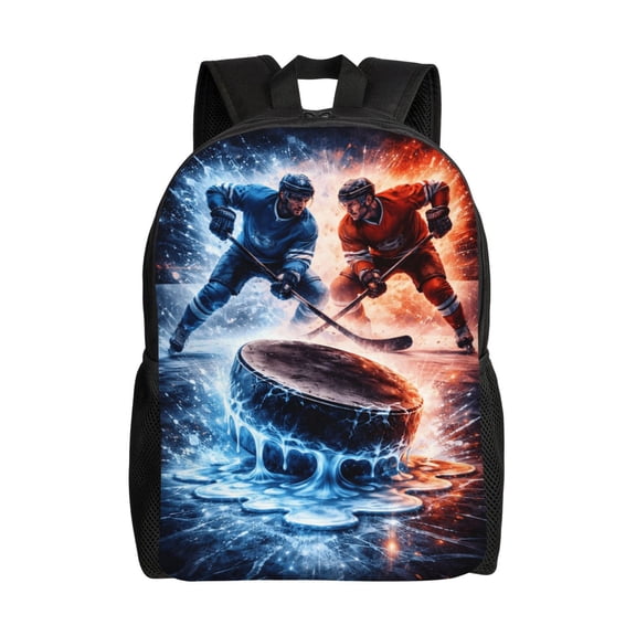 Christmas Ice Hockey Backpack Large Capacity Laptop Bag for Men and Women