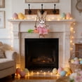 thumbnail image 5 of CuiLiyq Easter Decorations, Spring Hanging Easter Bunny Figurine on Carrot Swing, Cute Farmhouse Decorative Woven Straw Rabbit Statue for Home Indoor Outdoor Craft Adornment Decor (E), 5 of 7