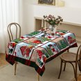 thumbnail image 3 of Mantel rectangular a cuadros de Navidad, mantel de poliéster impermeable y resistente a las manchas con árbol de Navidad y dulces para decoración de fiestas/vacaciones kaili Sencillez, 3 of 4