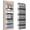Gray-5 Tiers B, variant on Over The Door Organizer Storage, Hanging Closet Organizers and Storage with 5 Large Pockets 10 Mesh Pockets, 44 lbs Weight Capacity, Behind The Door Storage for Nursery Bedroom Bathroom,Grey