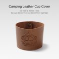thumbnail image 3 of Portavasos De Té Cubierta de taza de café de cuero PU cubierta de taza de agua portátil antideslizante para senderismo Camping, 3 of 8